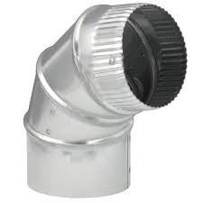 Duct Elbow, Adjustable, Round, 90 deg, 6 in